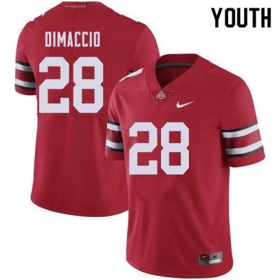 NCAA Ohio State Buckeyes Youth #28 Dominic DiMaccio Red Nike Football College Jersey RZL0245IT